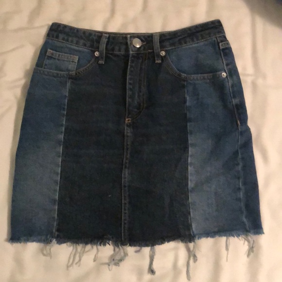 two tone jean skirt